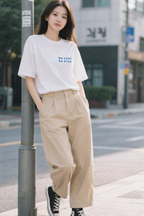 HEZAK T-shirt Floral Printed T-shirt Oversized