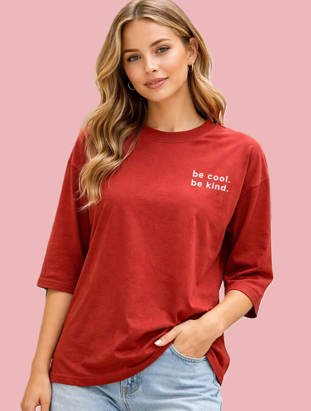 Hezak red Tshirt | floral printed | oversized t-shirt