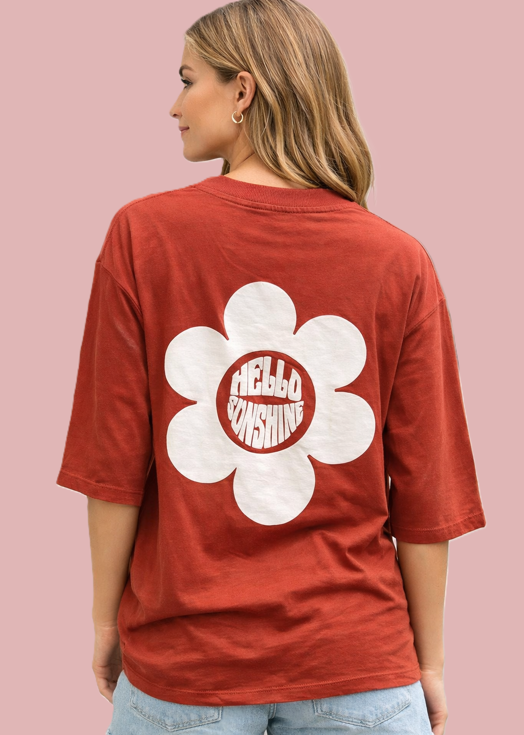 Hezak red Tshirt | floral printed | oversized t-shirt