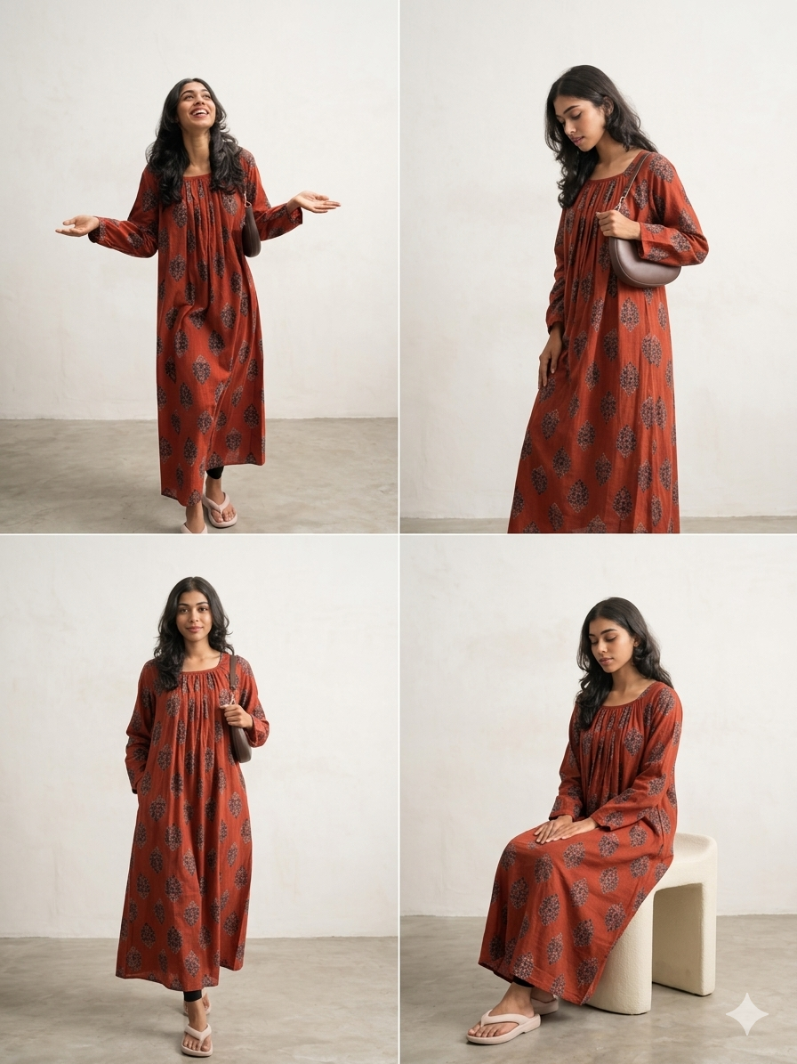 HEZAK  cotton pleated long top