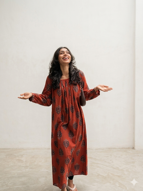 HEZAK  cotton pleated long top
