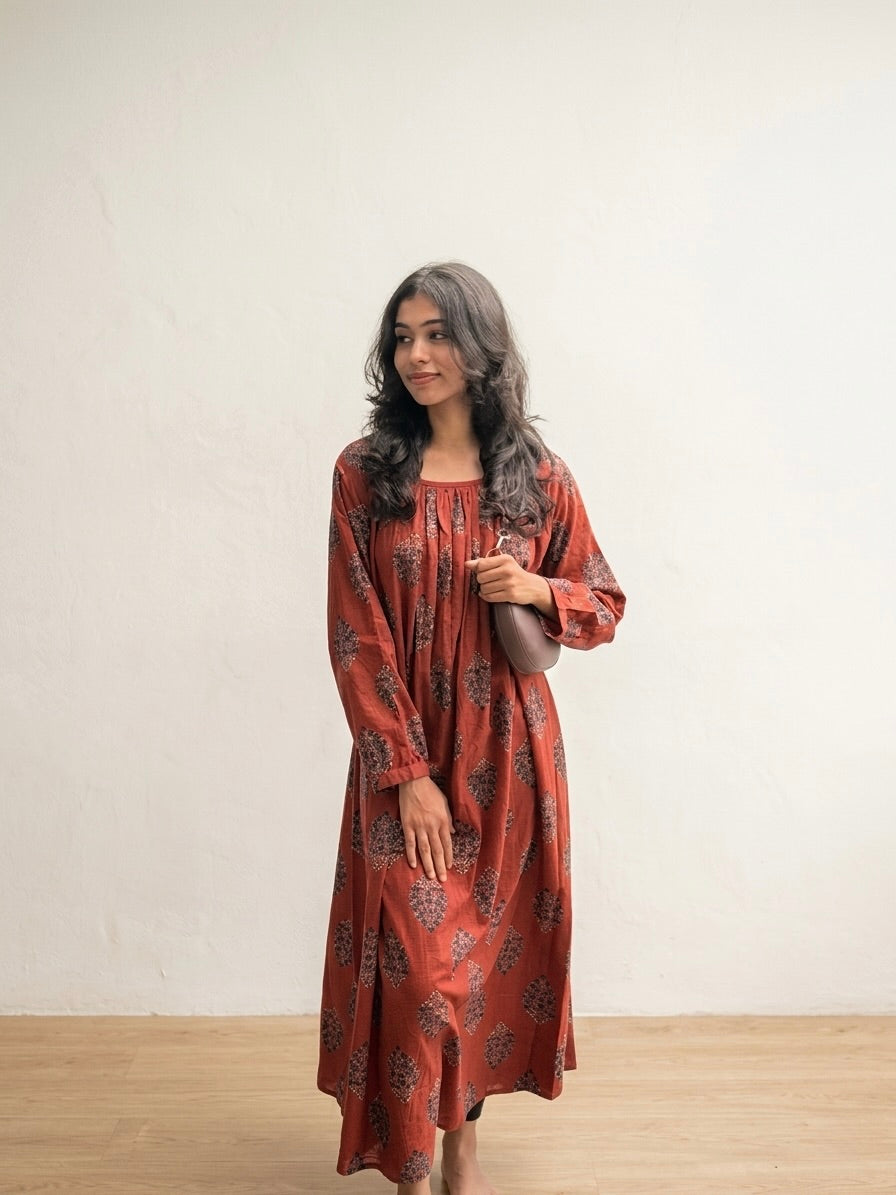 HEZAK  cotton pleated long top