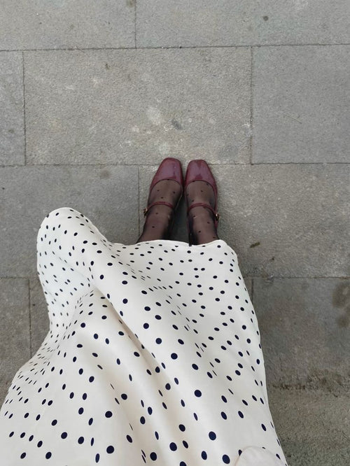 HEZAK  Stylish Printed Polka Dot Skirt