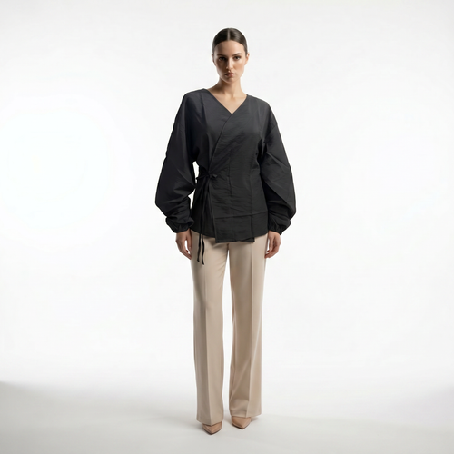 HEZAK  Wrap Tie Top